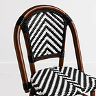 Silla Bistro Parisina Rattan - Blanca con negro 7