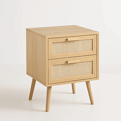 Velador Eames Mesh Doble - Madera Clara