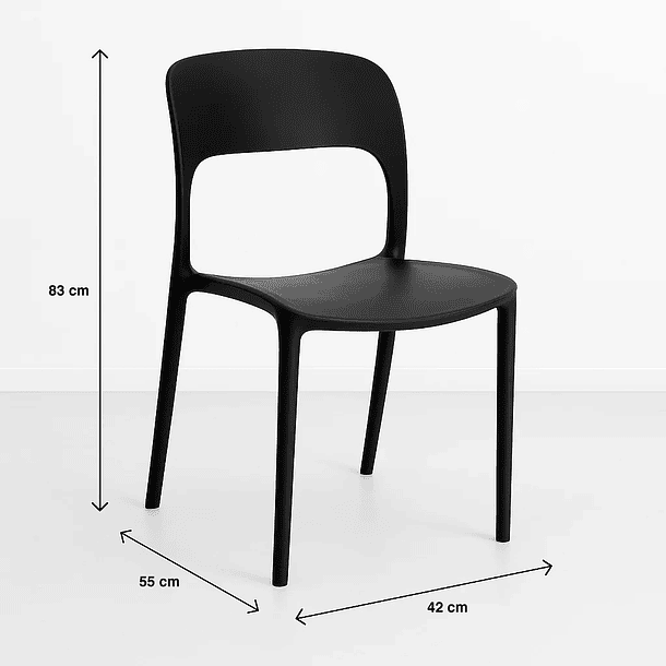 Silla de Comedor o Terraza Alto Tráfico Kentucky - Negra 4