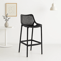 Taburete Piso de Bar Terraza Exterior Air Berlín - Negro