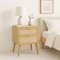 Pack de 2 Velador Eames Mesh Doble - Madera Clara