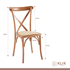 Comedor mesa de vidrio cross 140x90 + 6 sillas Crossback Madera 6