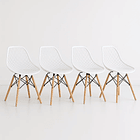 Pack de 4 Sillas Eames Enrejada Mesh - Blanca 1