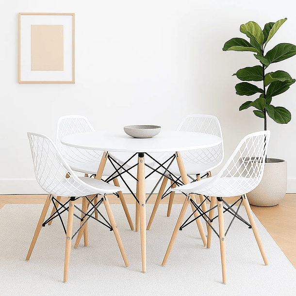 Pack de 4 Sillas Eames Enrejada Mesh - Blanca 2