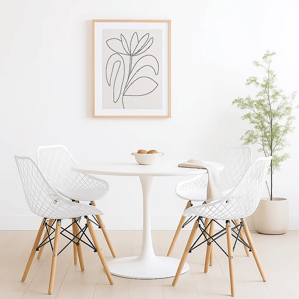 Pack de 4 Sillas Eames Enrejada Mesh - Blanca 3