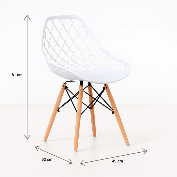 Pack de 4 Sillas Eames Enrejada Mesh - Blanca 4