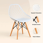 Pack de 4 Sillas Eames Enrejada Mesh - Blanca 5