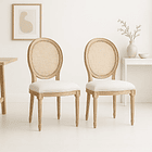 Pack de 2 Sillas de Comedor Madera Acolchada Luis XV 2