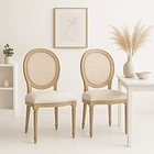 Pack de 2 Sillas de Comedor Madera Acolchada Luis XV 3