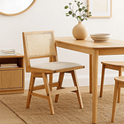 Silla Aura de Rattan con Asiento de Tela - Natural Beige 3