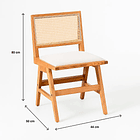 Silla Aura de Rattan con Asiento de Tela - Natural Beige 4