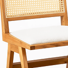 Silla Aura de Rattan con Asiento de Tela - Natural Beige 6