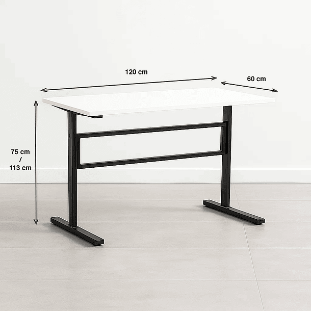 Escritorio de trabajo con altura regulable standing desk - Blanco 5