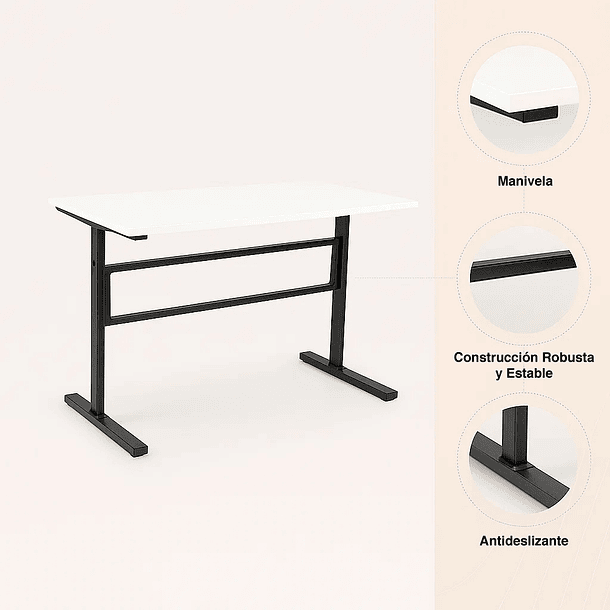Escritorio de trabajo con altura regulable standing desk - Blanco 6