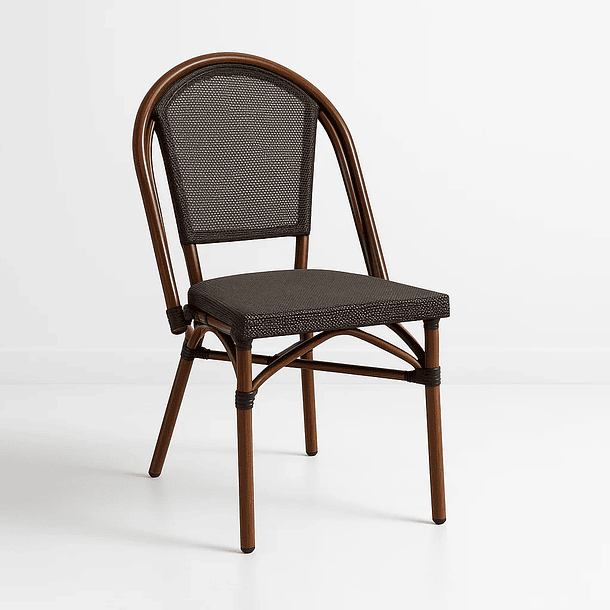 Silla Bistro Parisina Textileno - Café Oscuro 1