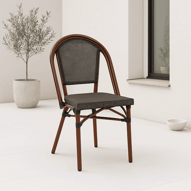 Silla Bistro Parisina Textileno - Café Oscuro 4