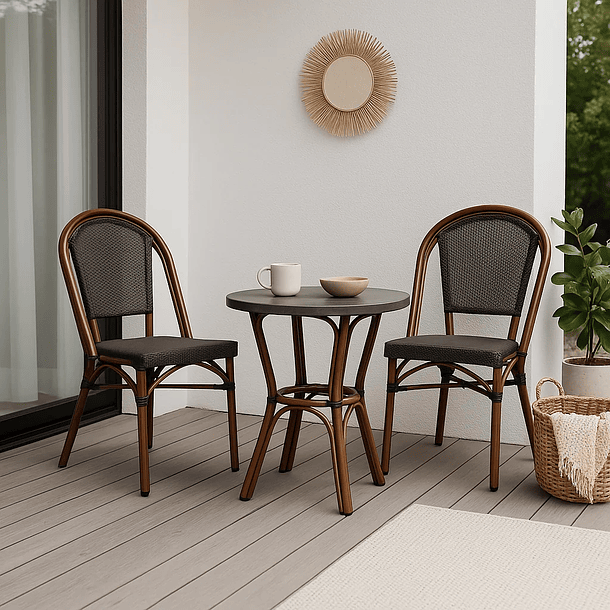 Silla Bistro Parisina Textileno - Café Oscuro 5