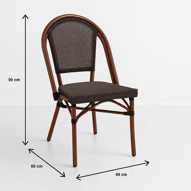 Silla Bistro Parisina Textileno - Café Oscuro 7