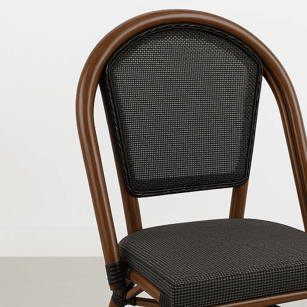 Silla Bistro Parisina Textileno - Café Oscuro 11