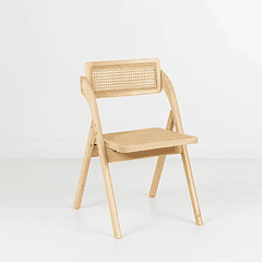 Silla Ambar Plegable de Madera Rattan Natural