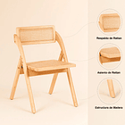 Silla Ambar Plegable de Madera Rattan Natural 6
