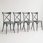 Pack 4 Sillas de Terraza o Comedor Crossback Danubio - Gris 1