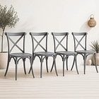 Pack 4 Sillas de Terraza o Comedor Crossback Danubio - Gris 2
