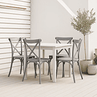 Pack 4 Sillas de Terraza o Comedor Crossback Danubio - Gris 3