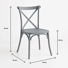 Pack 4 Sillas de Terraza o Comedor Crossback Danubio - Gris 4