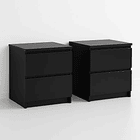 Pack de 2 Veladores Cajon Doble Minimal Oscuro 1