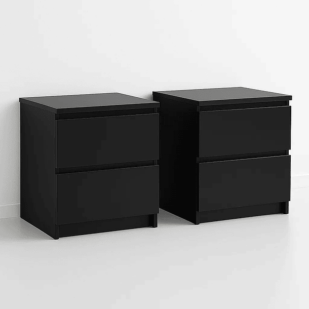 Pack de 2 Veladores Cajon Doble Minimal Oscuro 1
