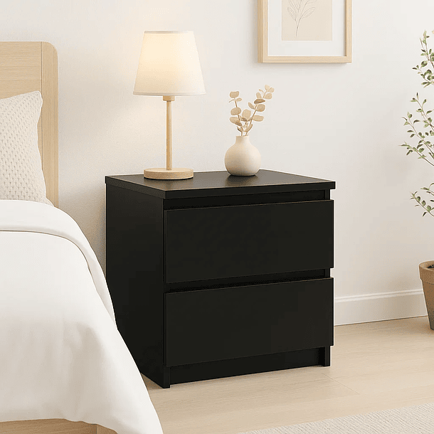 Pack de 2 Veladores Cajon Doble Minimal Oscuro 2