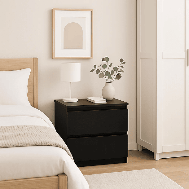 Pack de 2 Veladores Cajon Doble Minimal Oscuro 3