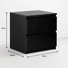 Pack de 2 Veladores Cajon Doble Minimal Oscuro 4