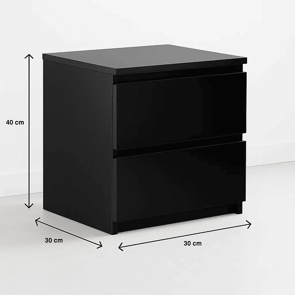 Pack de 2 Veladores Cajon Doble Minimal Oscuro 4