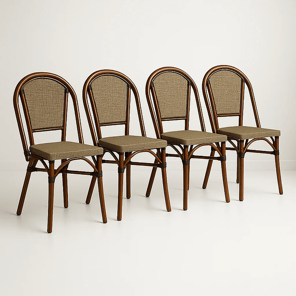 Pack de 4 Sillas Bistro Parisina Textileno - Beige 1