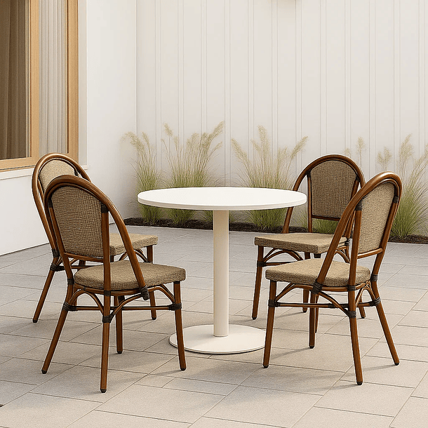 Pack de 4 Sillas Bistro Parisina Textileno - Beige 2