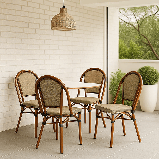 Pack de 4 Sillas Bistro Parisina Textileno - Beige 3