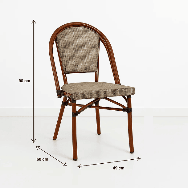 Pack de 4 Sillas Bistro Parisina Textileno - Beige 4