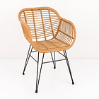 Butaca con Apoyabrazos de Terraza Rattan Grecia Color Madera 2