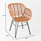 Butaca con Apoyabrazos de Terraza Rattan Grecia Color Madera 7