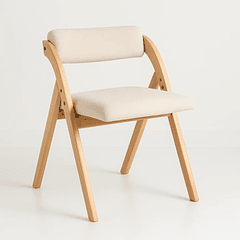 Silla Betlahem de madera plegable acolchada - Beige - Beige