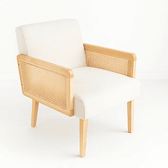 Sillon madera rattan relaxia  - Blanco