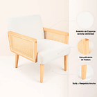 Sillon madera rattan relaxia  - Blanco 7