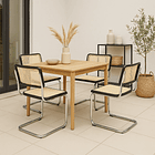 Silla Breuer Madera y Rattan - Negra 4