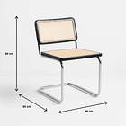 Silla Breuer Madera y Rattan - Negra 5