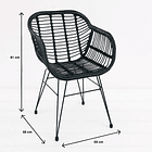 Butaca con Apoyabrazos de Terraza Rattan Grecia Color Negro 7