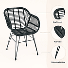 Butaca con Apoyabrazos de Terraza Rattan Grecia Color Negro 8