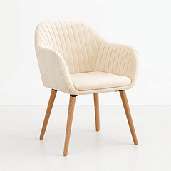 Butaca Sitial Poltrona Diamante Terciopelo Acolchado - Beige