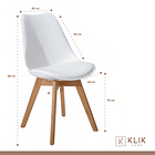 Comedor Mesa de 120x80 Rectangular Blanca + 6 Sillas Tulip - Blancas 5